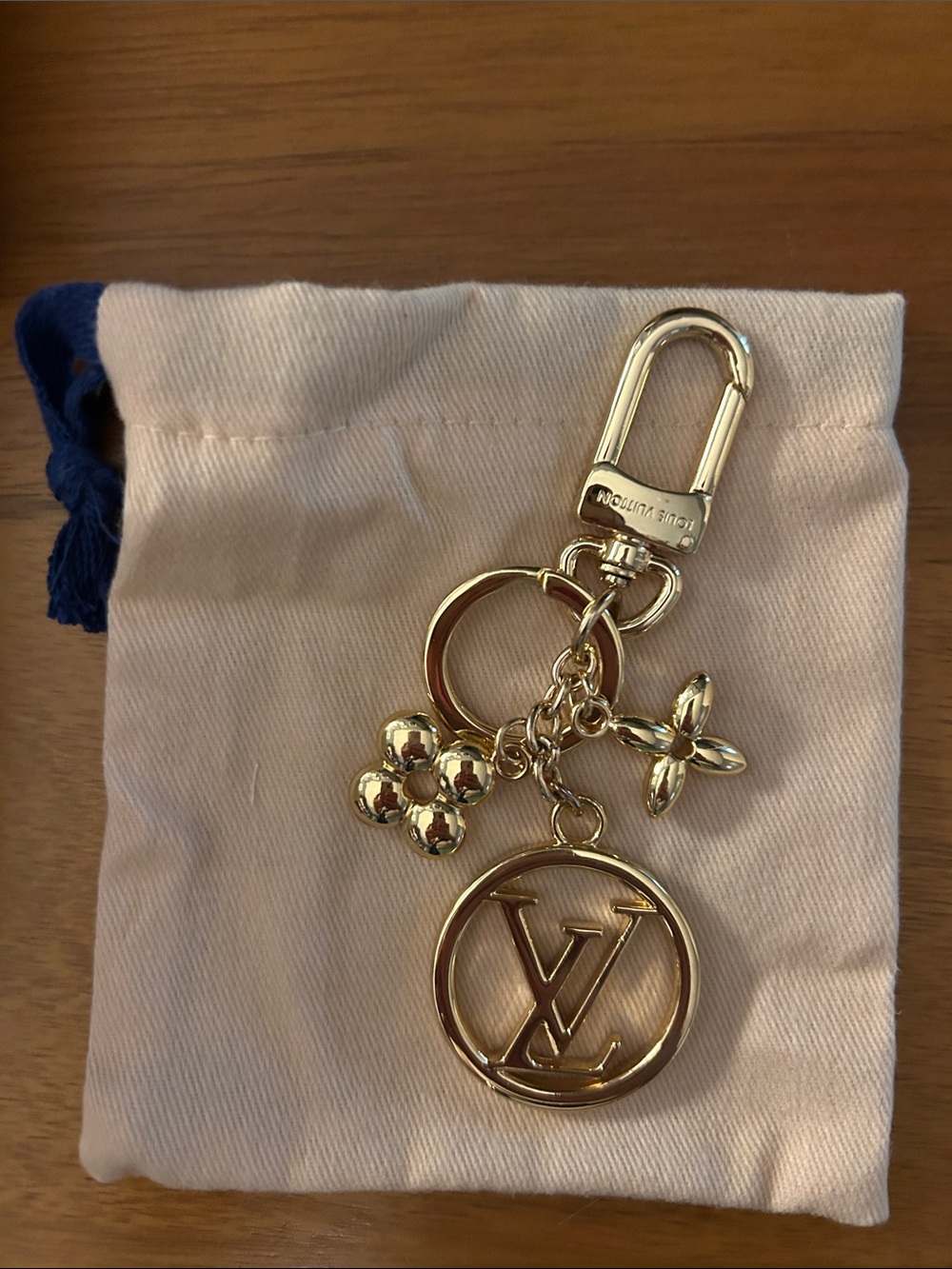 Louis Vuitton Gold-tone Monogram Charm Key & Card Holder Accent